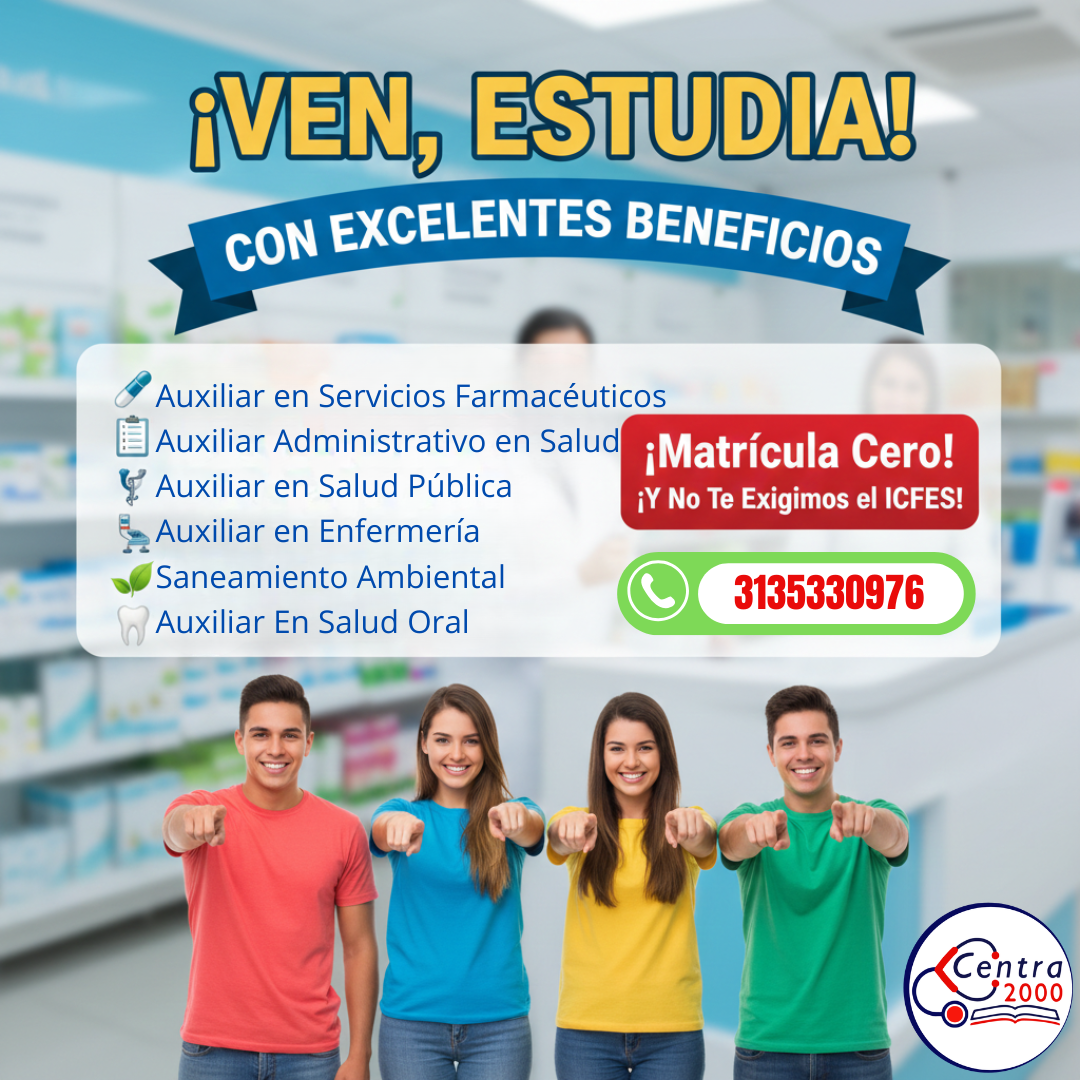¿Te gustaría Estudiar Auxiliar En Enfermería con Matrícula Cero y Excelentes Beneficios para Todo Tu Programa (10)